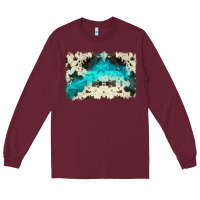Burgundy turquoise, cowhide backgraund Long Sleeve Tee - JahusDesignShop