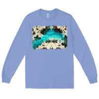 Colony Blue turquoise, cowhide backgraund Long Sleeve Tee - JahusDesignShop