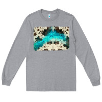 Heather Grey turquoise, cowhide backgraund Long Sleeve Tee - JahusDesignShop