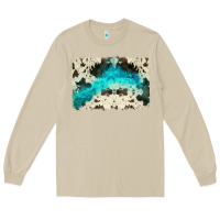 Mushroom turquoise, cowhide backgraund Long Sleeve Tee - JahusDesignShop