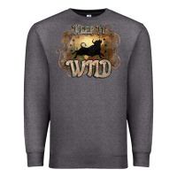 Charcoal Heather Keep it wild western bull Premium Sweatshirt - HowdyJamesFarm