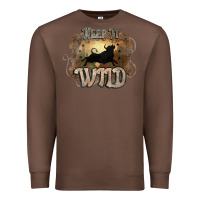 Chestnut Keep it wild western bull Premium Sweatshirt - HowdyJamesFarm
