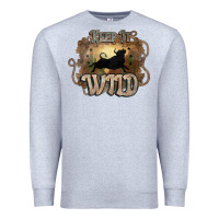 Heather Grey Keep it wild western bull Premium Sweatshirt - HowdyJamesFarm