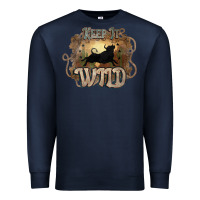 Navy Keep it wild western bull Premium Sweatshirt - HowdyJamesFarm