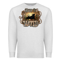 Oatmeal Heather Keep it wild western bull Premium Sweatshirt - HowdyJamesFarm