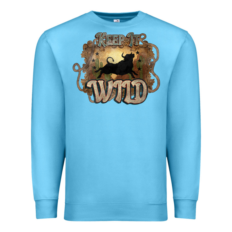 Keep It Wild Western Bull Premium Sweatshirt by HowdyJamesFarm | Teevron