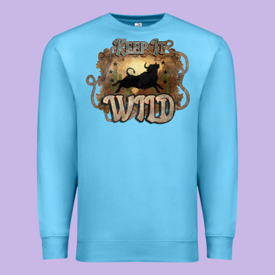 Keep It Wild Western Bull Premium Sweatshirt Designed By Howdyjamesfarm