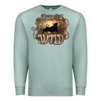 Seafoam Keep it wild western bull Premium Sweatshirt - HowdyJamesFarm