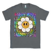 Charcoal Heather happy mind happy life Classic Tee - NancyCooperArtShop