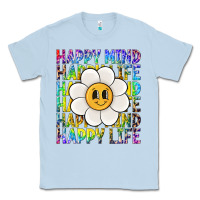 Dusty Blue happy mind happy life Classic Tee - NancyCooperArtShop