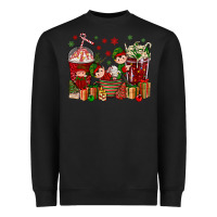 Black Elf Coffee Cups Christmas Heavyweight Sweatshirt - BundleAndBundleShop