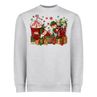 Heather Grey Elf Coffee Cups Christmas Heavyweight Sweatshirt - BundleAndBundleShop
