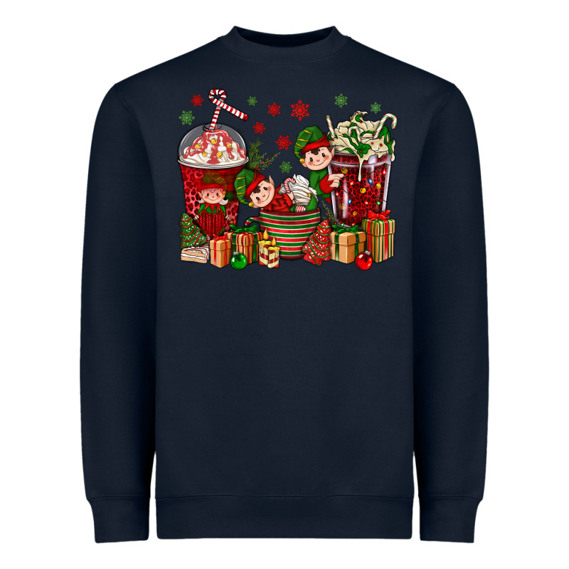 Elf Coffee Cups Christmas Heavyweight Sweatshirt by BundleAndBundleShop | Teevron