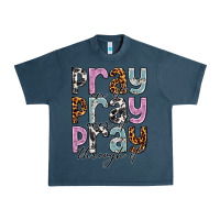Midnight Navy pray on it pray over it pray through it Urban Heavy Tee - NancyCooperArtShop
