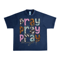Navy pray on it pray over it pray through it Urban Heavy Tee - NancyCooperArtShop