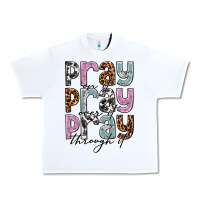 White pray on it pray over it pray through it Urban Heavy Tee - NancyCooperArtShop