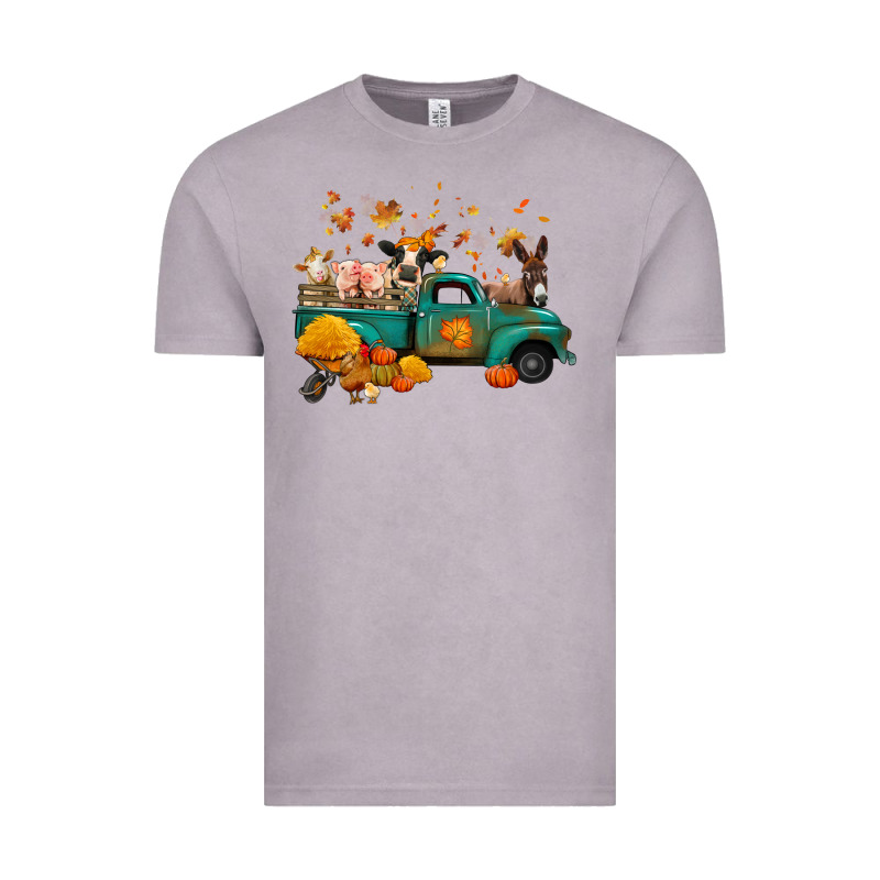Fall Farm Animals Truck Nancy Vintage Tee by NancyCooperArtShop | Teevron
