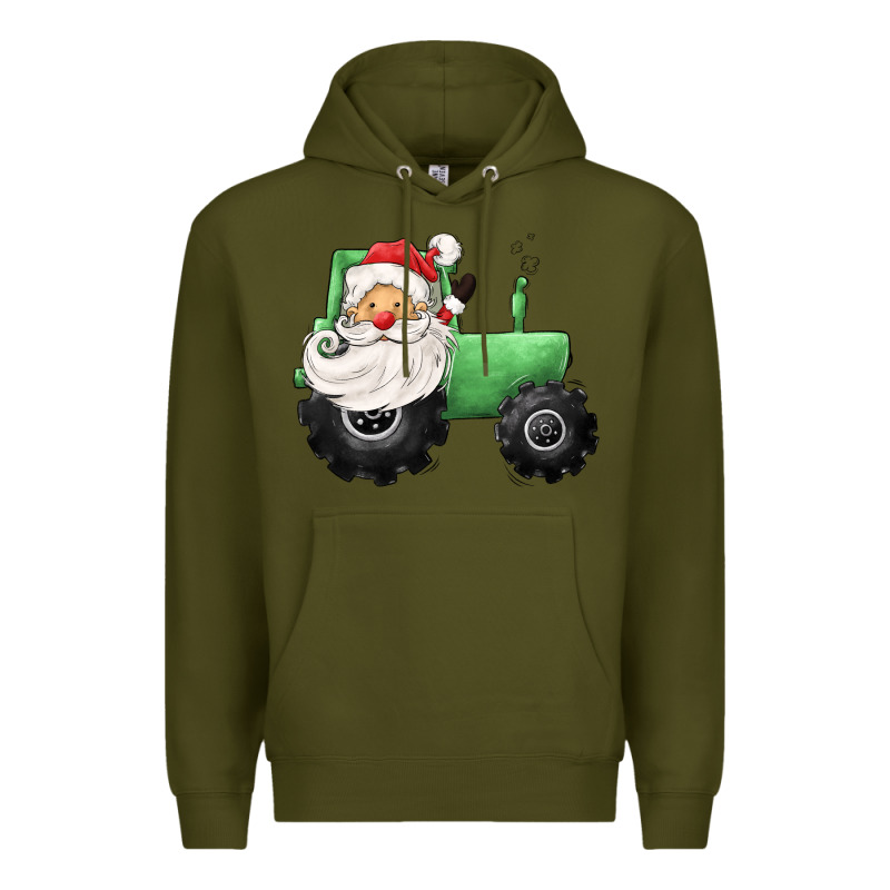 Santa Tractor Premium Hoodie by CowGirlArtShop | Teevron