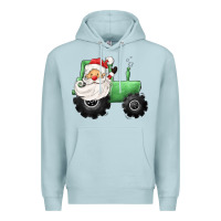 Blue Mist santa tractor Premium Hoodie - CowGirlArtShop