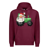 Burgundy santa tractor Premium Hoodie - CowGirlArtShop