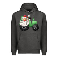 Charcoal Heather santa tractor Premium Hoodie - CowGirlArtShop