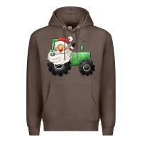 Coffee santa tractor Premium Hoodie - CowGirlArtShop