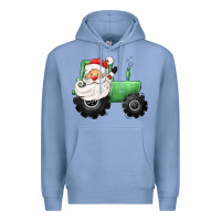 Colony Blue santa tractor Premium Hoodie - CowGirlArtShop