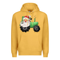 Mustard santa tractor Premium Hoodie - CowGirlArtShop