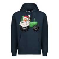 Navy santa tractor Premium Hoodie - CowGirlArtShop