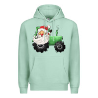 Seafoam santa tractor Premium Hoodie - CowGirlArtShop