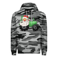Slate Camo santa tractor Premium Hoodie - CowGirlArtShop