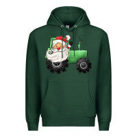 Sports Green santa tractor Premium Hoodie - CowGirlArtShop