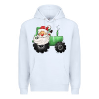 White santa tractor Premium Hoodie - CowGirlArtShop