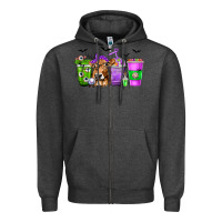 Charcoal Heather Coffee Cups with Cow and Halloween Zipper Hoodie - texasbilliewilder