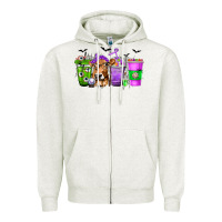 Oatmeal Heather Coffee Cups with Cow and Halloween Zipper Hoodie - texasbilliewilder