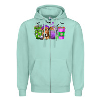 Seafoam Coffee Cups with Cow and Halloween Zipper Hoodie - texasbilliewilder