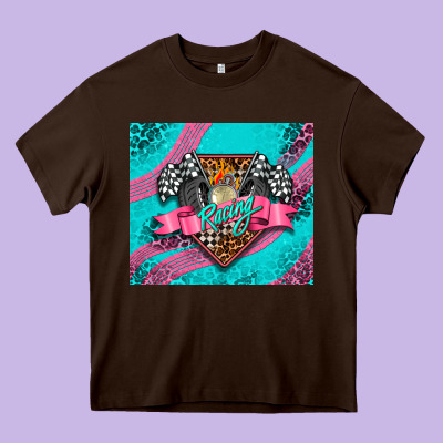 Racing Pink Tumbler Heavy Core Tee Designed By Adodesignshop