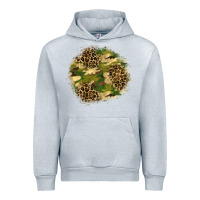 Heather Grey camouflage and leopard patch  2 Urban Hoodie - BundleAndBundleShop