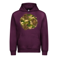 Mauve Wine camouflage and leopard patch  2 Urban Hoodie - BundleAndBundleShop