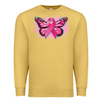 Antique Gold Cancer ribbon butterfly Cancer Awareness Premium Sweatshirt - HowdyJamesFarm