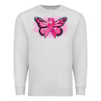 Dove Grey Cancer ribbon butterfly Cancer Awareness Premium Sweatshirt - HowdyJamesFarm