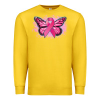 Lemon Cancer ribbon butterfly Cancer Awareness Premium Sweatshirt - HowdyJamesFarm