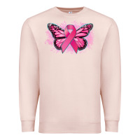 Pale Pink Cancer ribbon butterfly Cancer Awareness Premium Sweatshirt - HowdyJamesFarm