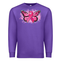 Purple Cancer ribbon butterfly Cancer Awareness Premium Sweatshirt - HowdyJamesFarm