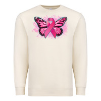 Sandshell Cancer ribbon butterfly Cancer Awareness Premium Sweatshirt - HowdyJamesFarm