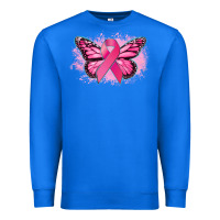 True Royal Cancer ribbon butterfly Cancer Awareness Premium Sweatshirt - HowdyJamesFarm