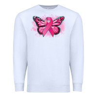 White Cancer ribbon butterfly Cancer Awareness Premium Sweatshirt - HowdyJamesFarm