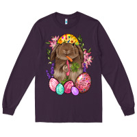 Plum Rabbit And Carrot Easter Long Sleeve Tee - BundleAndBundleShop