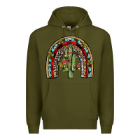 Army Green christmas cactus rainbow Premium Hoodie - JahusDesignShop