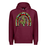Burgundy christmas cactus rainbow Premium Hoodie - JahusDesignShop